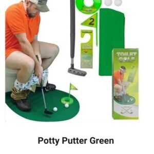 Fairly Odd Novelties Potty Putter Toilet Time Golf Game Toilet Golf Set NEW